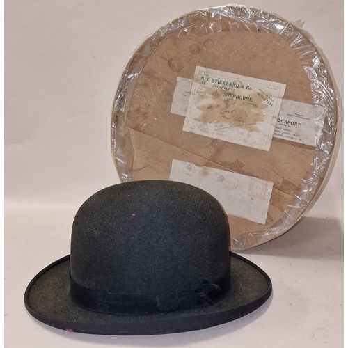 125 - New Silkuna Boxed bowler hat supplied locally by Stickland and co Sherborne size 6 1/2