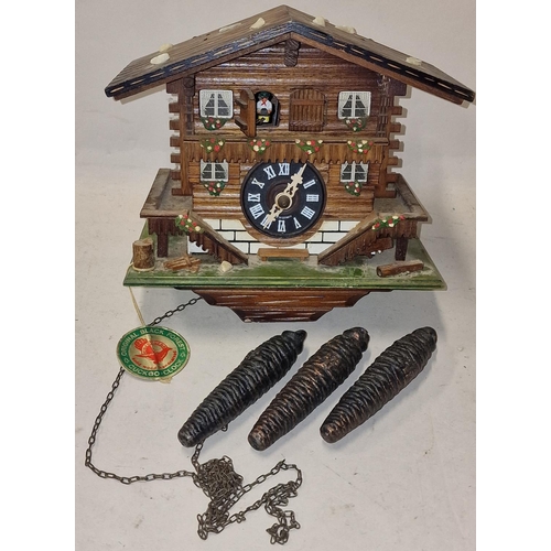 525 - Hubert Hurr Black Forest Swiss style cuckoo clock does require a chain