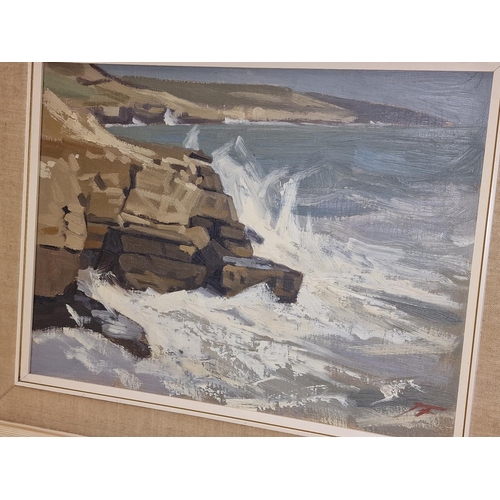 217 - James Fry listed artist  of local interest signed oil on board Sea Scape 