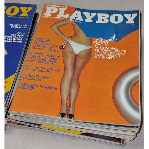 172 - Collection of vintage Playboy magazines from the 1970s and 1980s to include Australian Issues. 25 Is... 