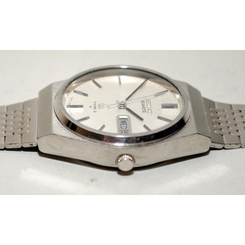 531 - Vintage Seiko Quartz Type II gents watch ref: 7546-8230. 36mm across including crown. Good clean con... 