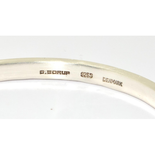 369 - Danish silver bangle by Borup, Denmark, 33g