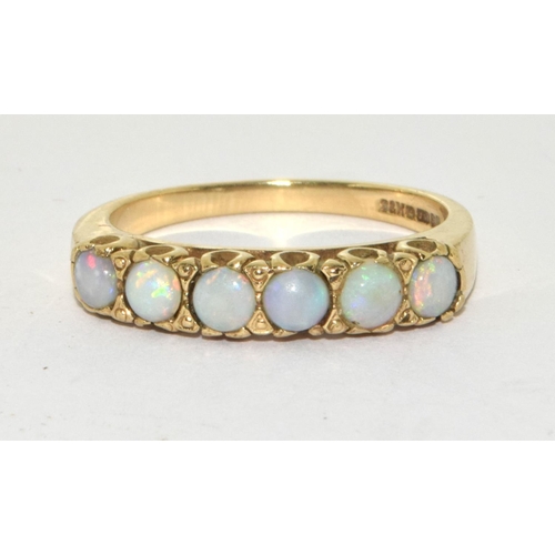 483 - Opal 6 stone 9ct gold ring Size Q