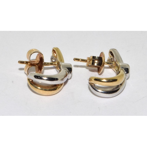 492 - Diamond white/yellow gold earrings.