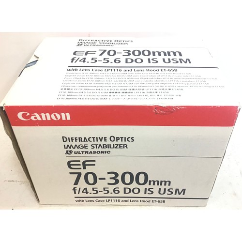 51 - Canon EF 70-300mm ultrasonic image stabiliser lens complete with original box.