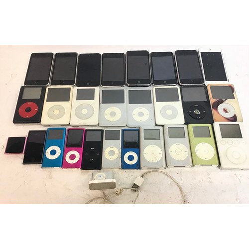 53 - Box of 28 various Apple iPods.