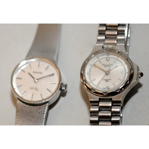 397 - Two vintage ladies watches to include a Bulova Longchamp quartz and a Rado Silky manual wind. Both s... 