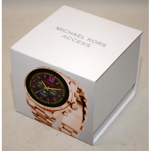 247 - Michael Kors Access Bradshaw rose gold plated smart watch. Unused and boxed