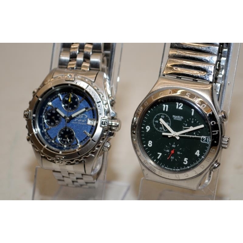 411 - Two gents quartz chronographs, Swatch Irony and T&G. Both seen working at time of listing