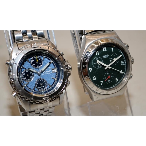 411 - Two gents quartz chronographs, Swatch Irony and T&G. Both seen working at time of listing