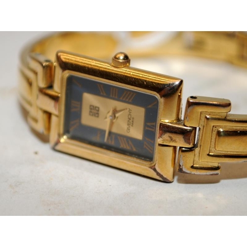 437 - Givenchy Paris ladies Millesime gold plated bracelet watch. New battery fitted and seen working at t... 