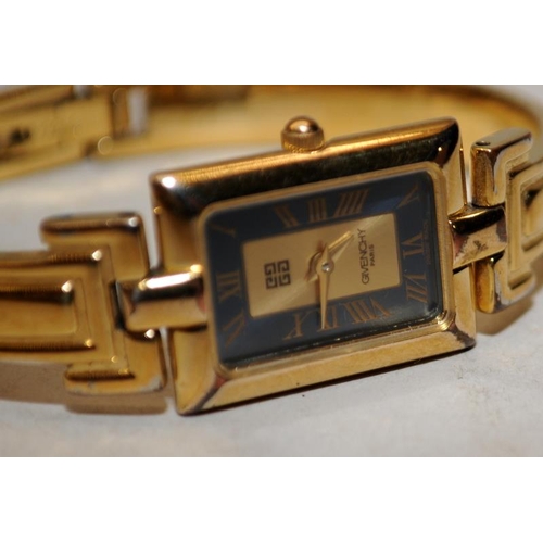 437 - Givenchy Paris ladies Millesime gold plated bracelet watch. New battery fitted and seen working at t... 