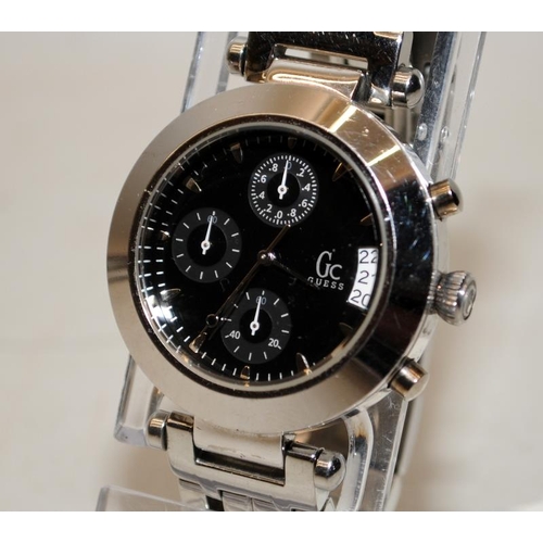 439 - Gents quartz fashion chronograph by Guess GC Collection. New battery fitted and seen working at time... 