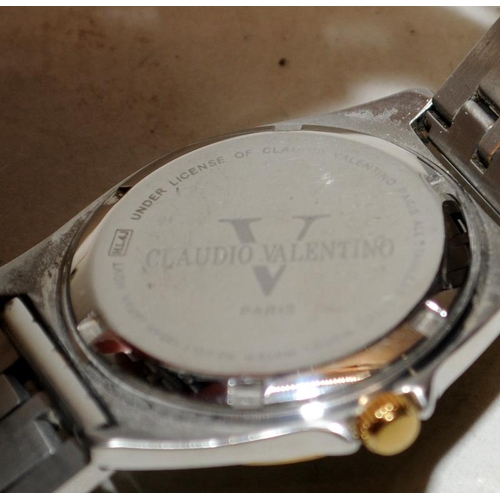 440 - Claudio Valentino gents quartz dress watch. 36mm across inc crown. New battery fitted and seen worki... 