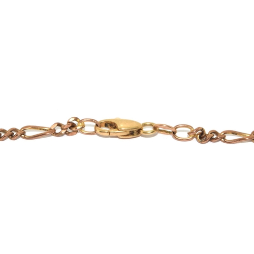 515 - 9ct gold Figaro neck chain 52cm together a 9ct gold bracelet 14g