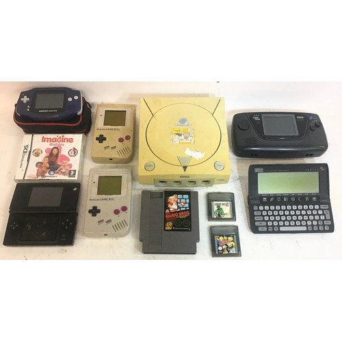 85 - Gaming collection to include - Sega - Nintendo and a Psion mini pc along with a few games.