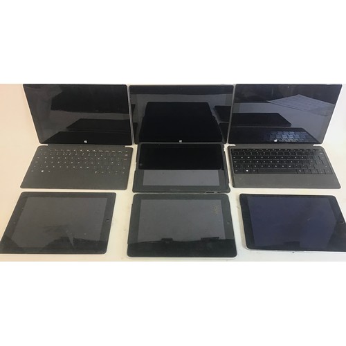 86 - Selection of various tablets from Microsoft and Apple. 7 in total.