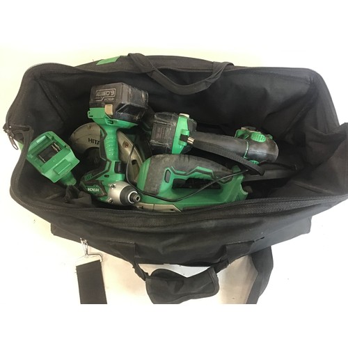 87 - Hitachi power tool set complete with 5 batteries, charger and branded carry bag.