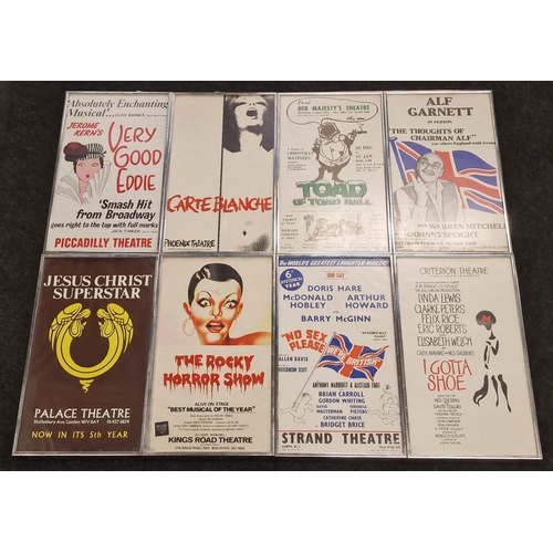 208 - 8 framed theatre bill board advertisements 50x30cm