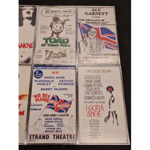 208 - 8 framed theatre bill board advertisements 50x30cm