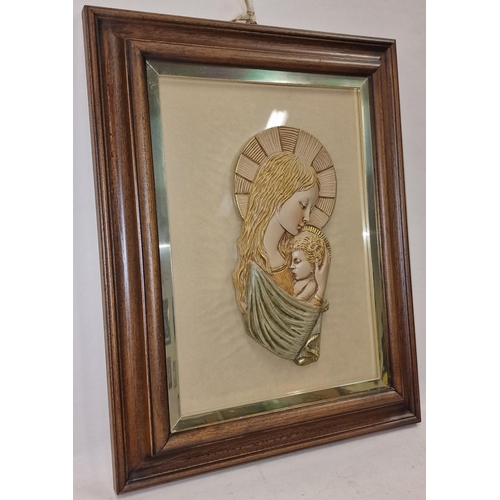 209 - Kitsch vintage religious relief picture 36x45cm