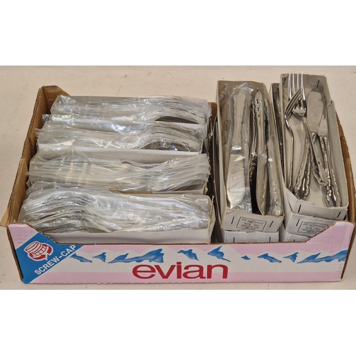 183 - 10 doz each NOS of stainless steel vintage Fish Knives and Forks