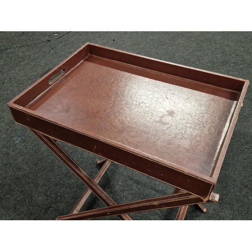 555 - Mahogany Butlers tray and stand