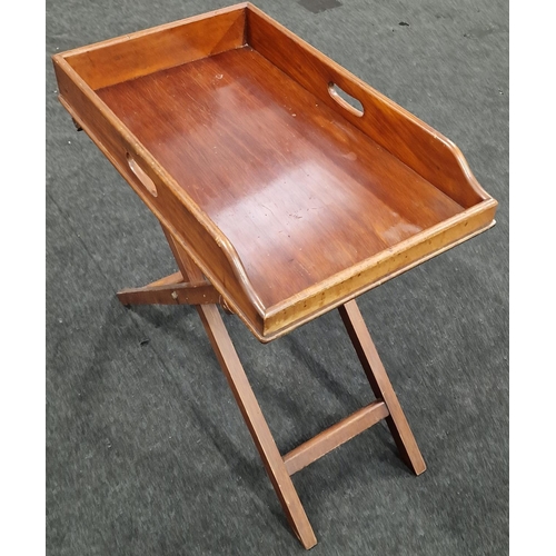 556 - Mahogany Bridge table and stand