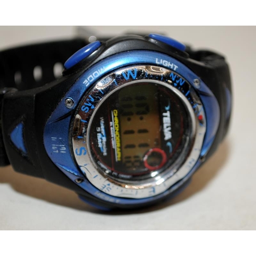 399 - Four gents digital watches, all with new batteries fitted and seen working at time of listing