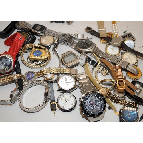 438 - Large collection of ladies and gents fashion watches, offered for spares repair but many seen workin... 