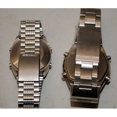 522 - Two vintage digital watches. Seiko A129-5000 and Citizen 1481010 Independent C352-L19311. Both offer... 