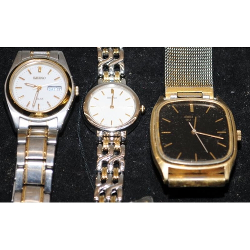 381 - A collection of Seiko ladies and gents watches. 10 in lot