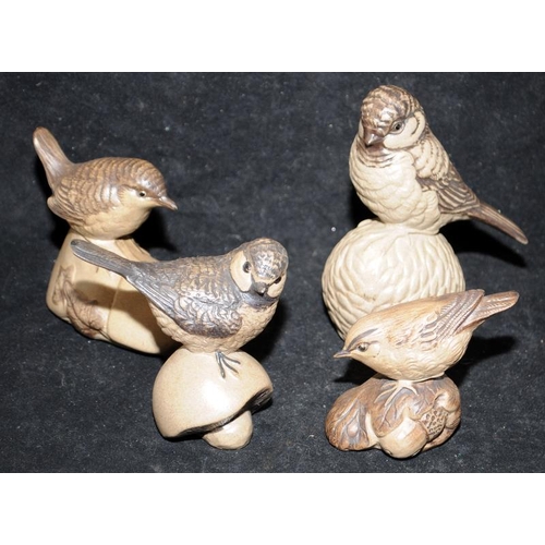 222 - Poole Pottery stoneware birds by Barbara Linley-Adams to include Thrush + others (9)