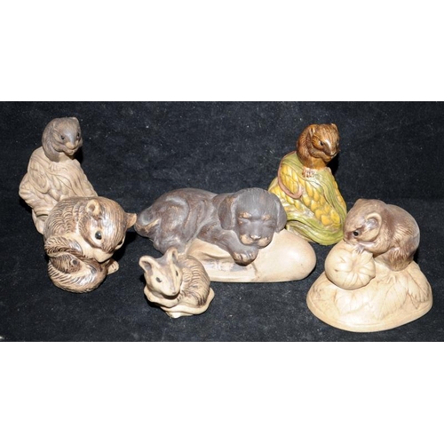 223 - Poole Pottery stoneware by Barbara Linley-Adams to include Fox, Puppy on slipper & mice (12)