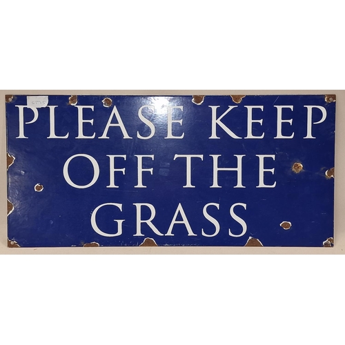 186 - Keep of the Grass enamel sign 60x28cm