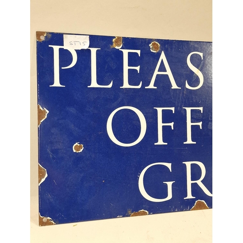 186 - Keep of the Grass enamel sign 60x28cm