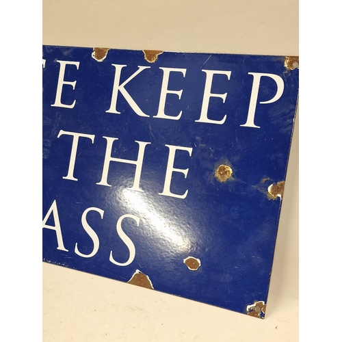 186 - Keep of the Grass enamel sign 60x28cm