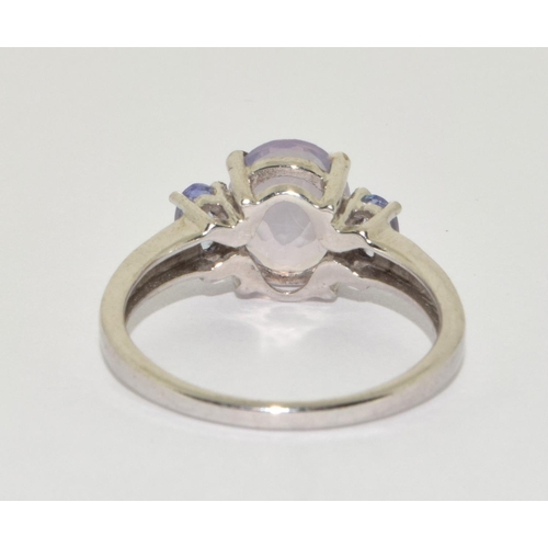 308 - A 925 silver and lavender stone ring Size S