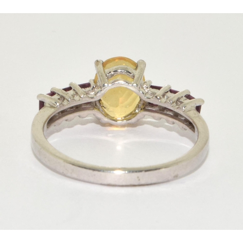 269 - A 925 silver and citrine, blackberry quarts ring Size R 1/2.