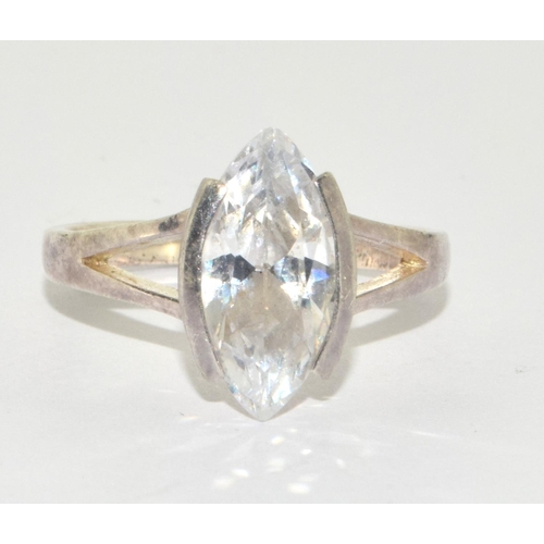 246 - A 925 silver oval solitaire ring size P