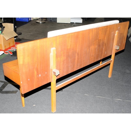 571 - Mid century double bed headboard with fitted bedside cabinets