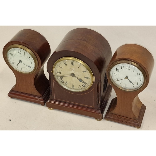 530 - 3 Edwardian inlaid mantle clocks