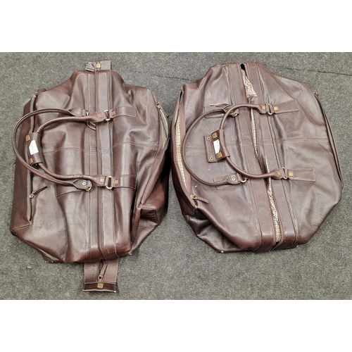 117 - Pair leather Steamer/ weekend bags by 