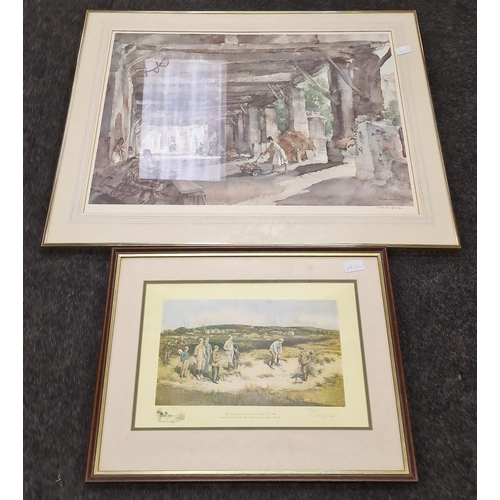 214 - Framed and Signed William Russell Flint print and gallery embossed 65x82cm, and a signed Terry White... 