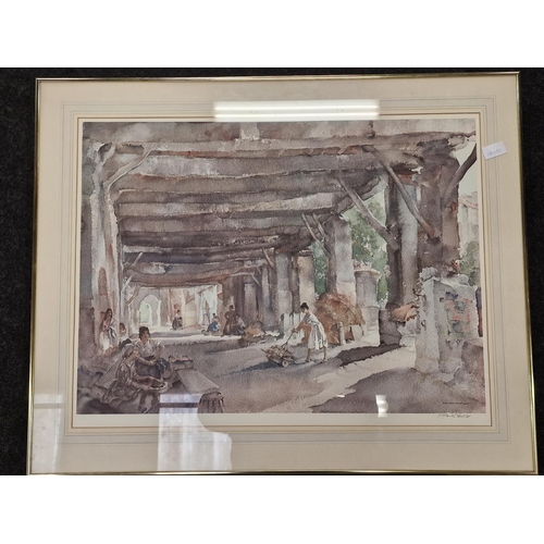 214 - Framed and Signed William Russell Flint print and gallery embossed 65x82cm, and a signed Terry White... 