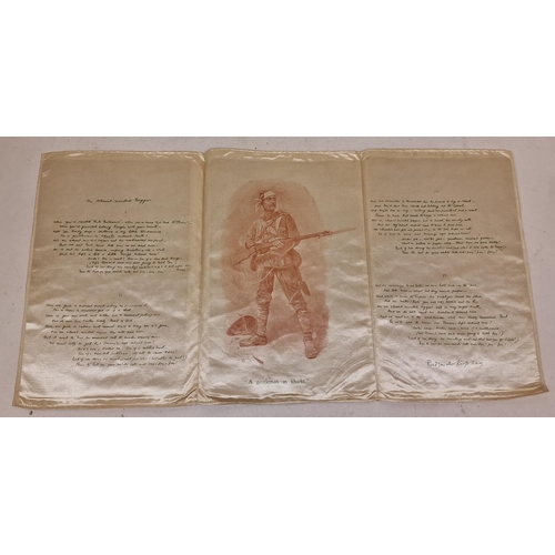 171 - Silk commemorative souvenir of Rudyard Kipling 