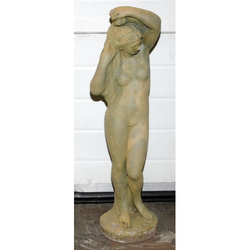 240 - Garden statue of a lady with flowing hair 85cm tall