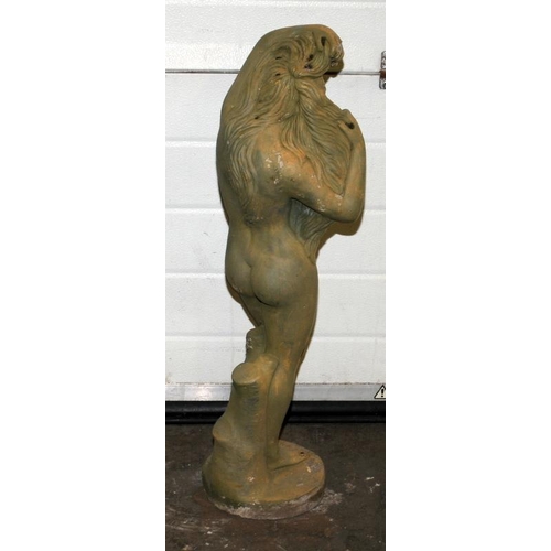 240 - Garden statue of a lady with flowing hair 85cm tall