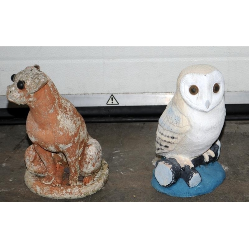 242 - 3 x mixed garden ornamental statues