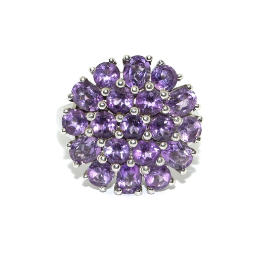 231 - Large amethyst 925 silver cocktail ring Size P